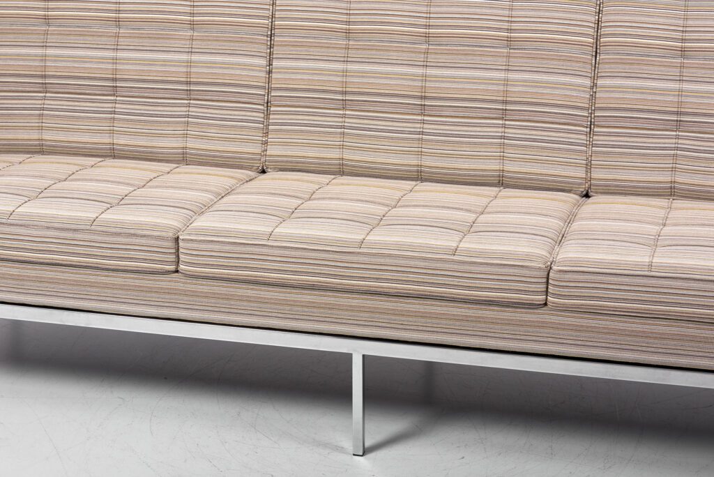 Florence Knoll Sofa in Stripe Fabric by Knoll