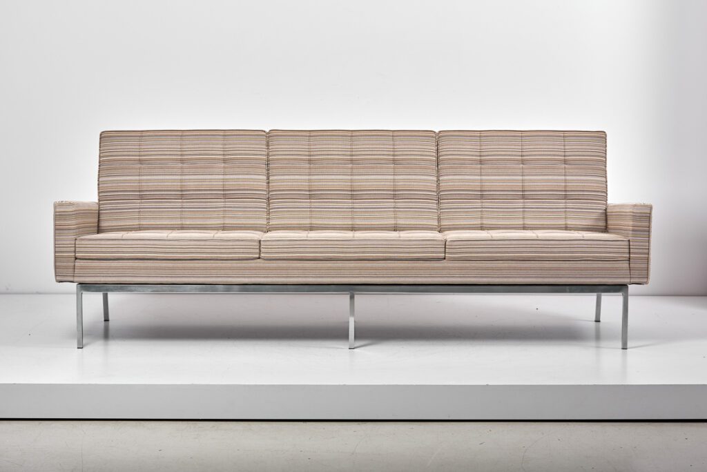 Florence Knoll Sofa in Stripe Fabric