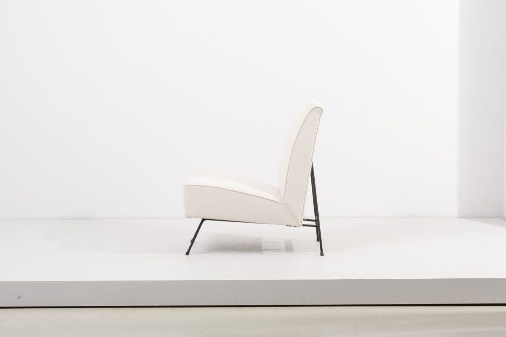 Easy Chair, 1950s by Franchioni Mario for Frama in white fabric